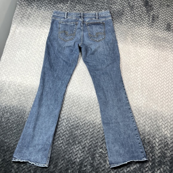 Silver Jeans Co. Denim - Silver Jeans Co. Elyse Women's W31/L33 Dark Wash Slim Boot Distressed Stretch